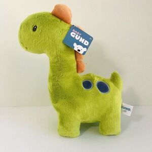 Baby Gund 10" Plush Ugg Dinosaur Green 6048883 Blue Dots Stuffed Animal Toy EUC
